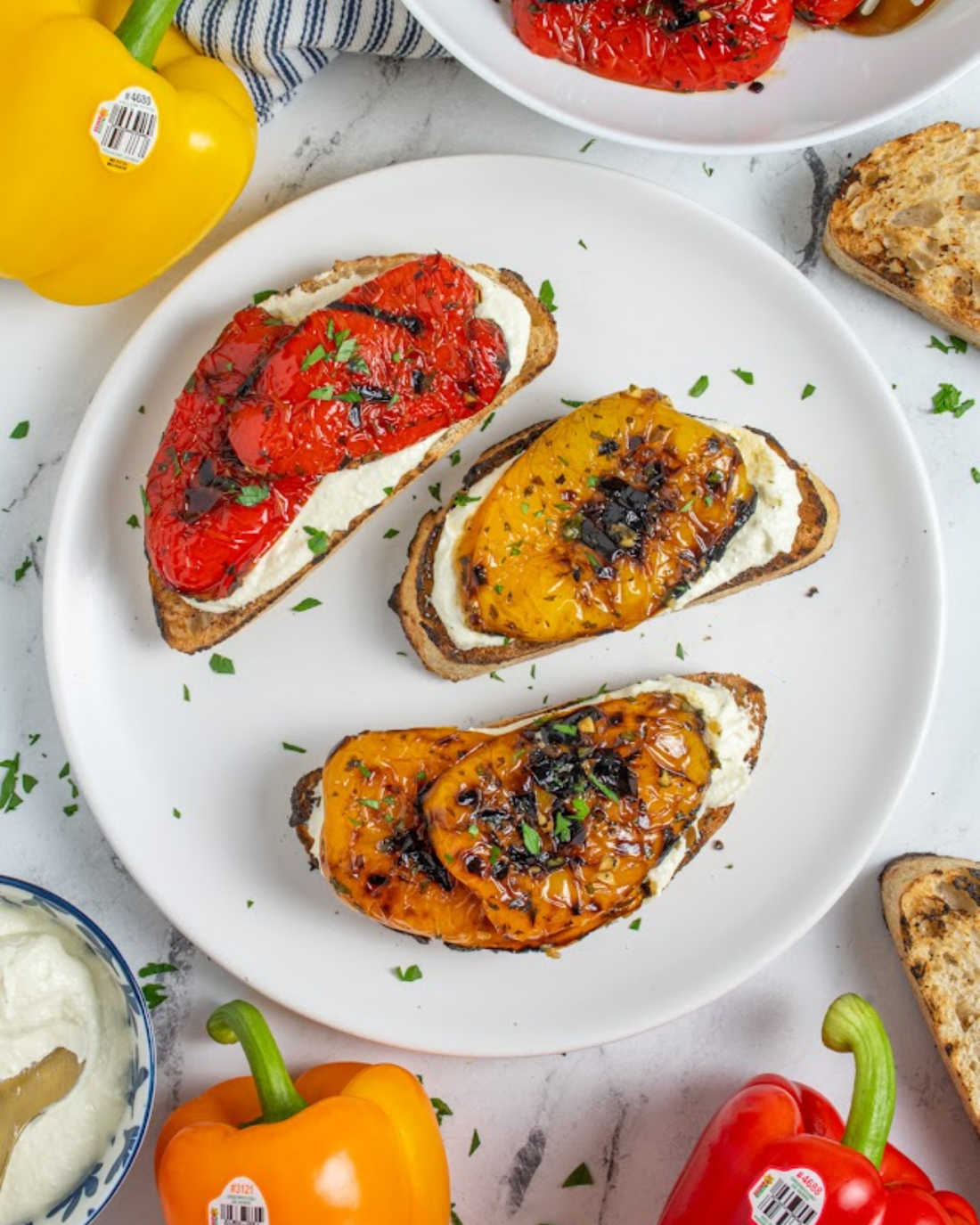Grilled Bell Pepper Tartine
