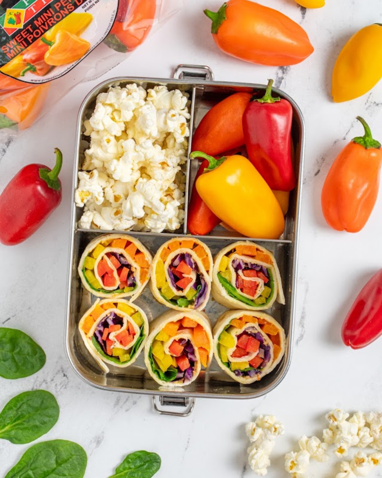 Rainbow Veggie Pinwheels