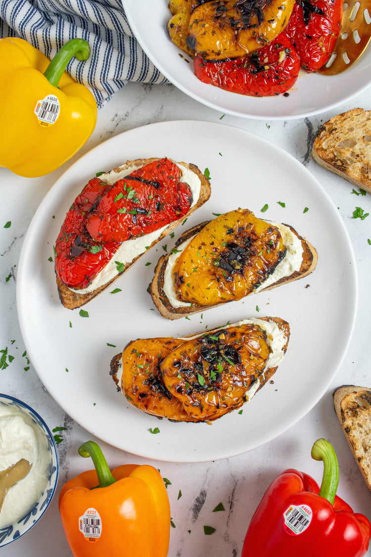 Grilled Bell Pepper Tartine