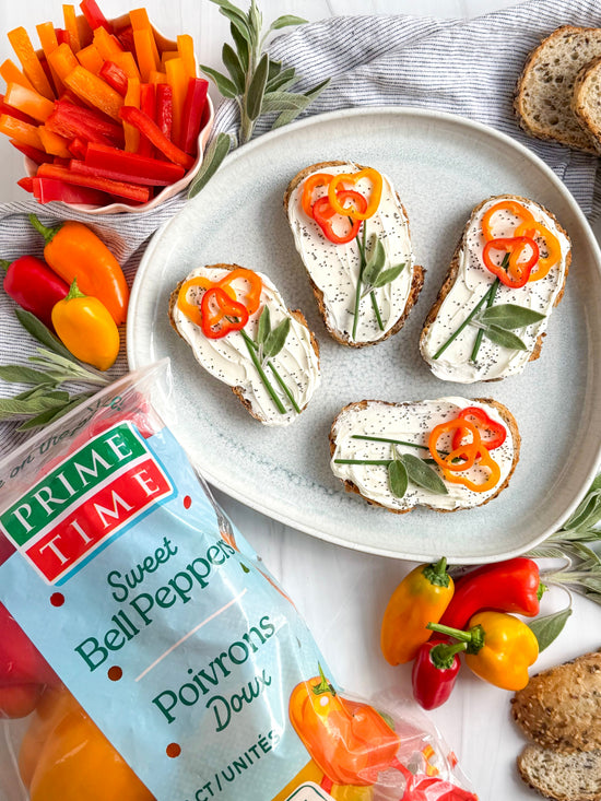 Spring Mini Pepper Tulip Toasts