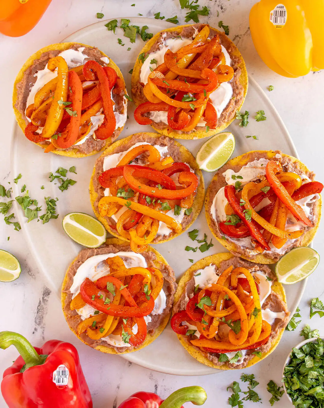 Fajita Bell Pepper Tostadas