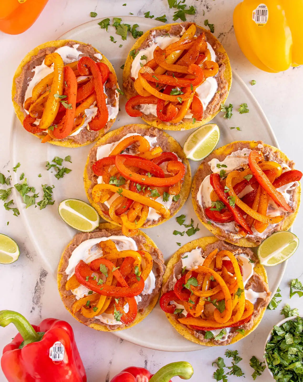 Fajita Bell Pepper Tostadas